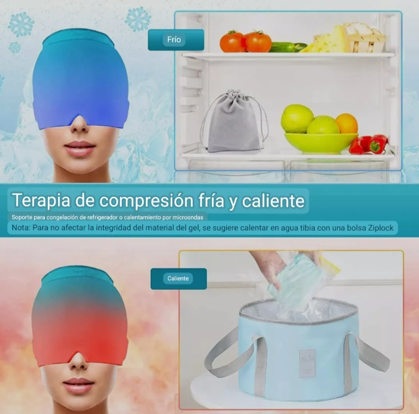 GORRA DE GEL PARA ALIVIAR DOLORES DE CABEZA