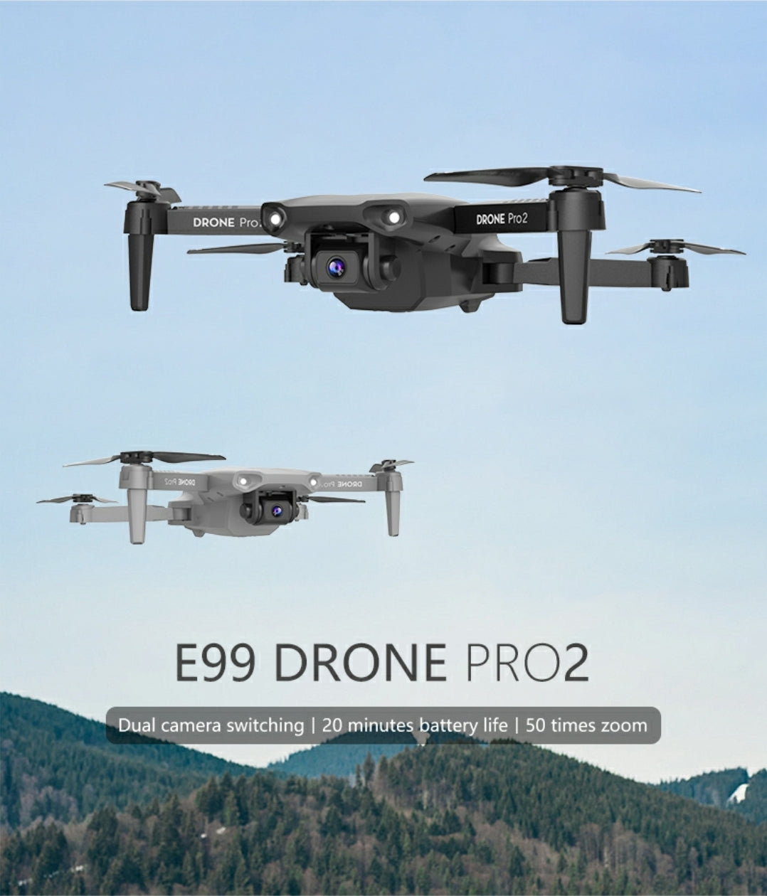 DRON PRO2 CON DOBLE CÁMARA AJUSTABLE